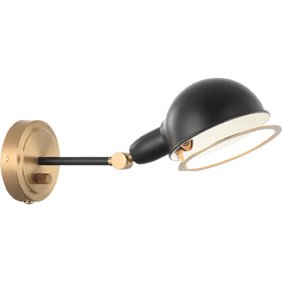 Blare Small Wall Sconce | Aged Gold Brass/Black