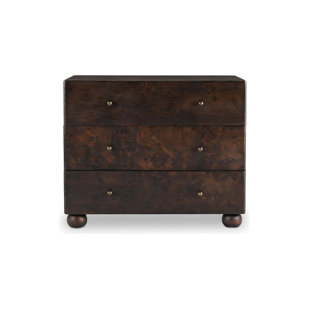 York Dark Brown 3 Drawer Nightstand - Light House Co.