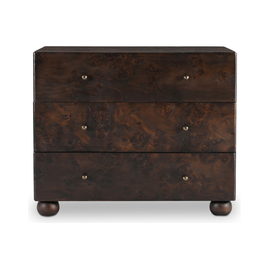 York Dark Brown 3 Drawer Nightstand - Light House Co.