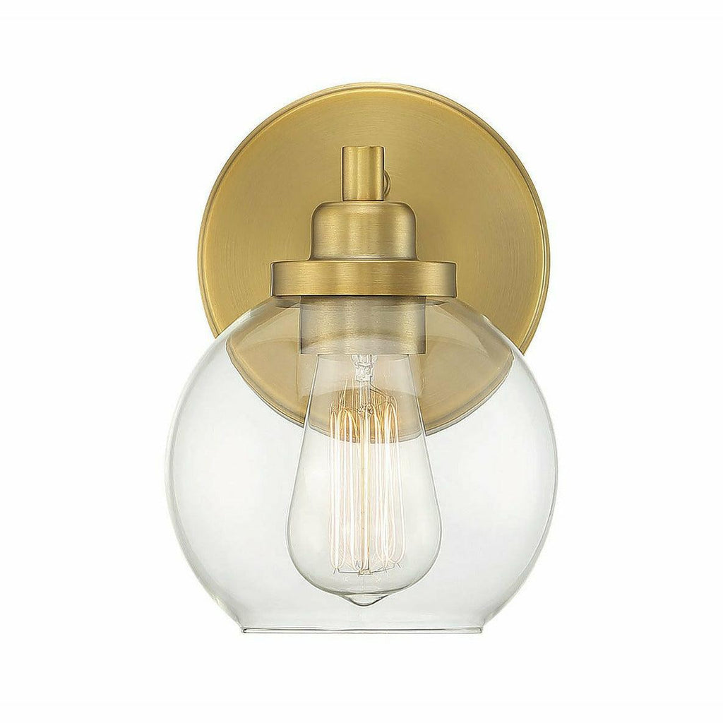 Carson Wall Sconce | Warm Brass/Clear Glass