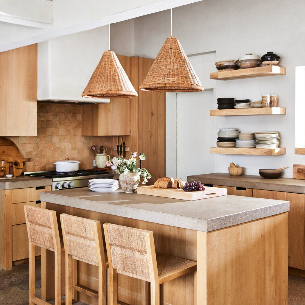 Kasbah Rattan Tall Pendant - Light House Co.