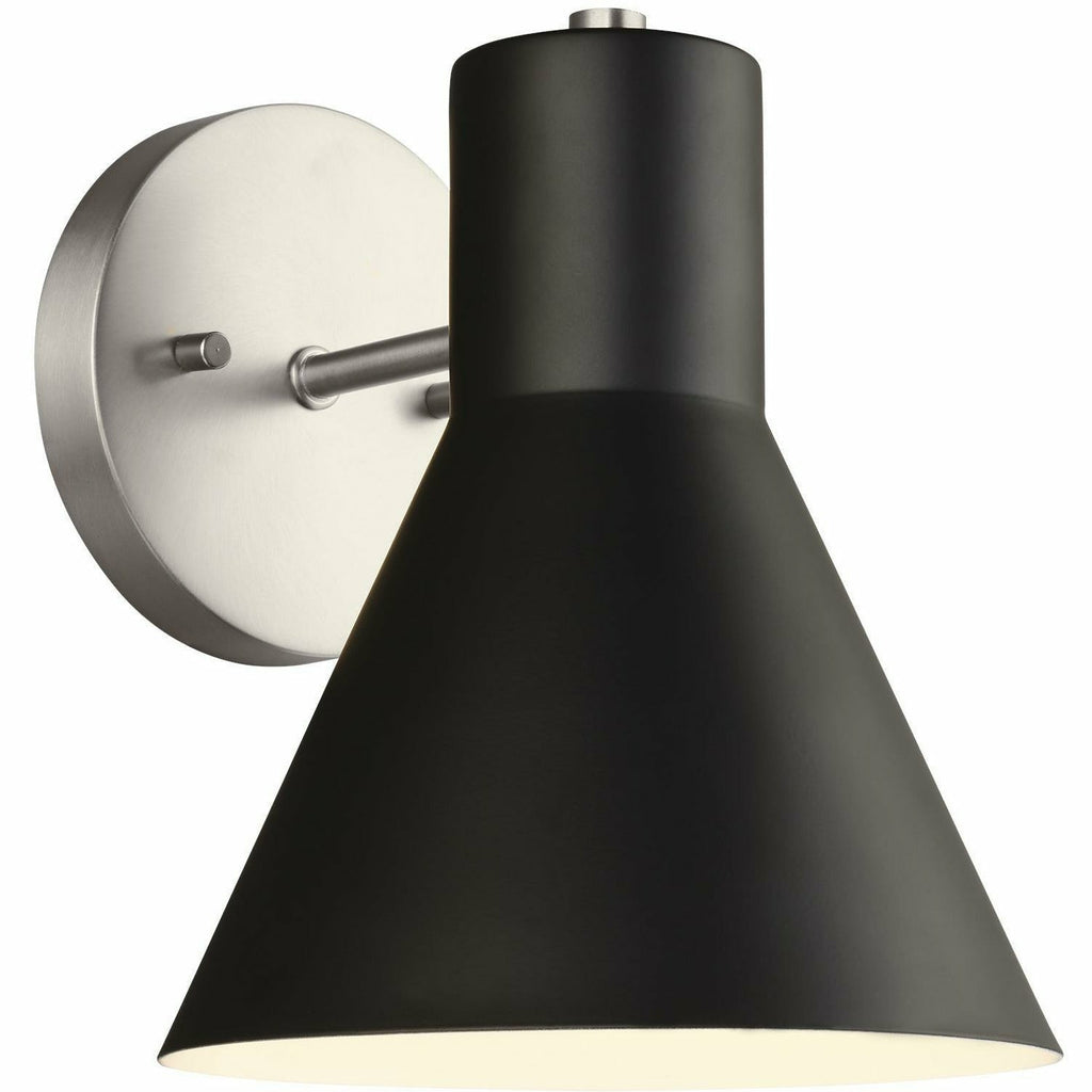 Towner One Light Wall / Bath Sconce | Brushed Nickel/Black
