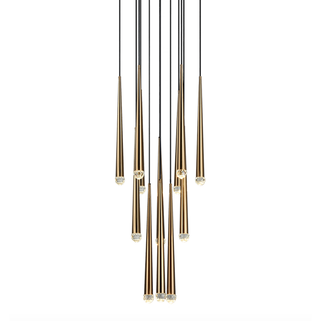 Renaie 12-Light LED Pendant | Aged Gold Brass