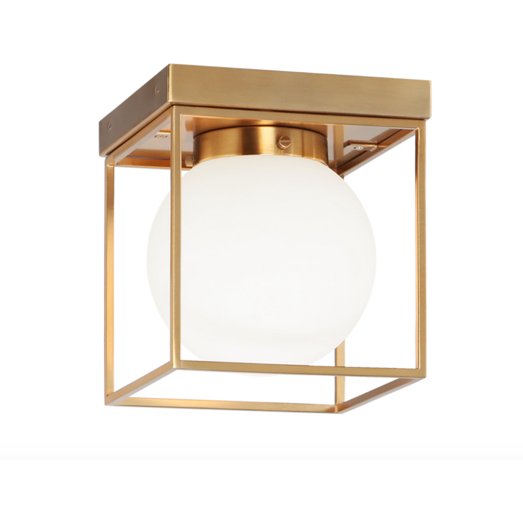 Squircle 1-Light Flush Mount | Aged Gold Brass