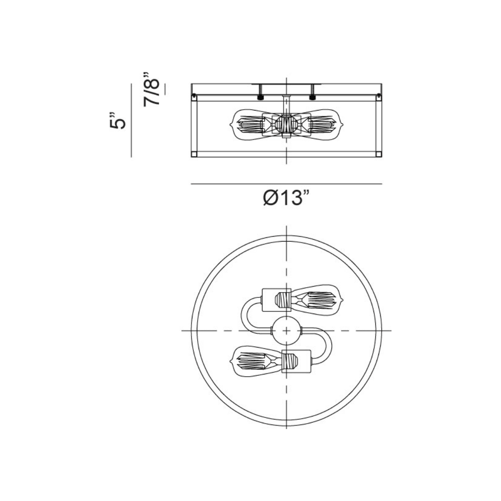 Clarke 2-Light Circle Flush Mount - Light House Co.