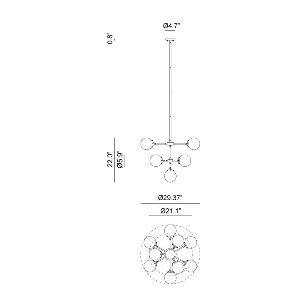 Maru 10-Light Chandelier - Light House Co.
