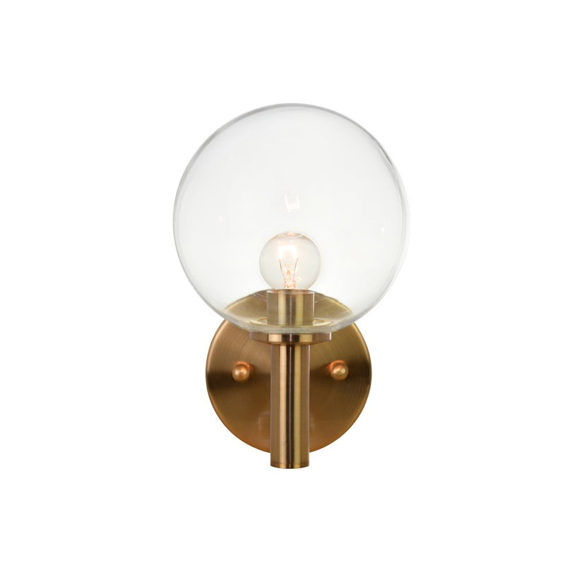 Cosmo Wall Sconce | Aged Gold Brass/Clear Glass