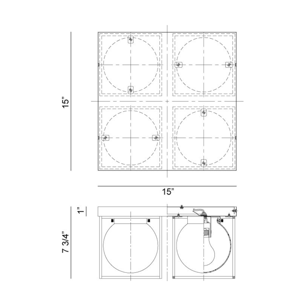 Squircle 4-Light Flush Mount - Light House Co.
