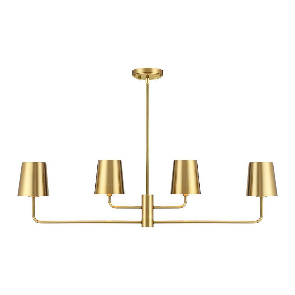 4-Light Linear Chandelier in Matte Black - Light House Co.
