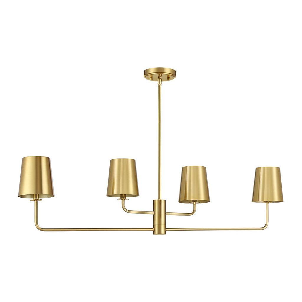 4-Light Linear Chandelier in Matte Black - Light House Co.