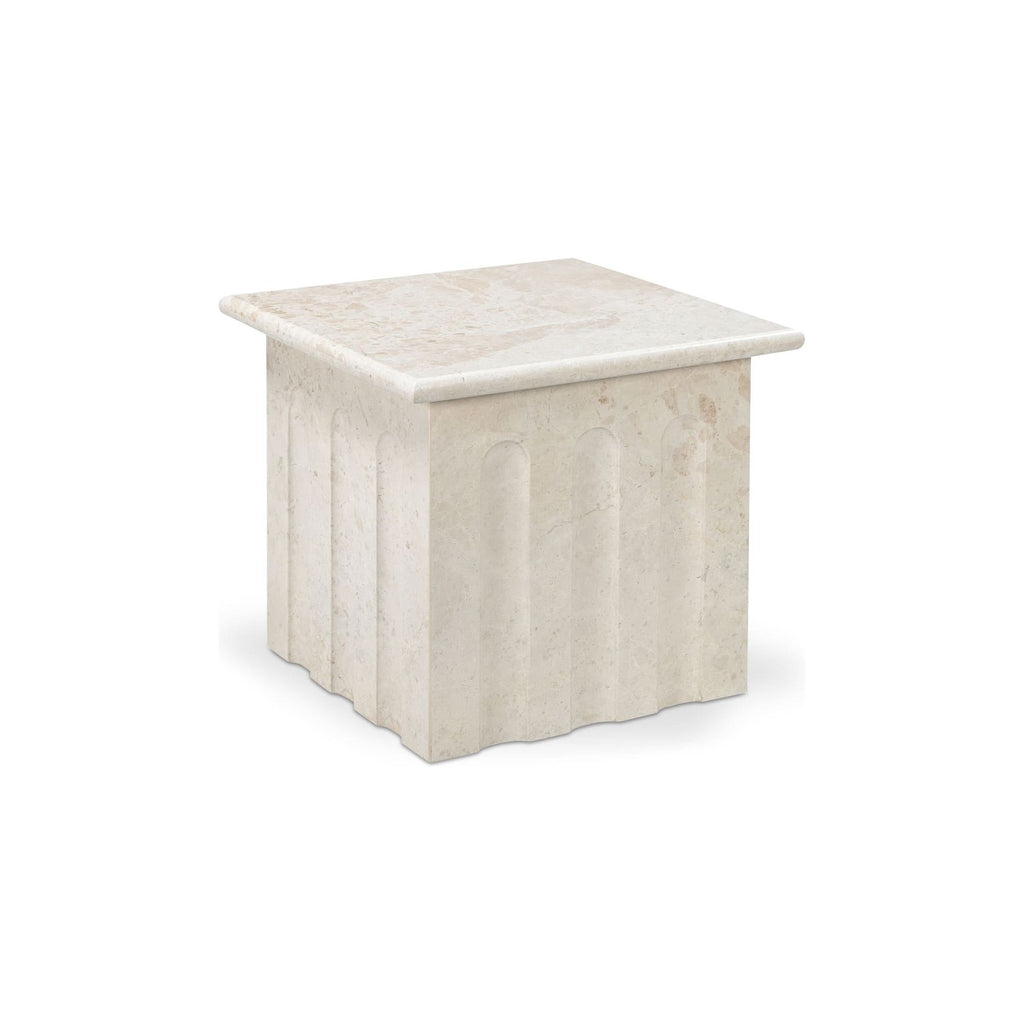Forum Cream Marble Side Table - Light House Co.