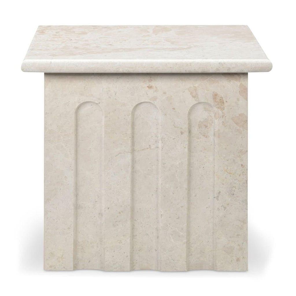 Forum Cream Marble Side Table - Light House Co.