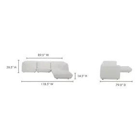 Zeppelin Lounge Modular Salt Stone White - Light House Co.