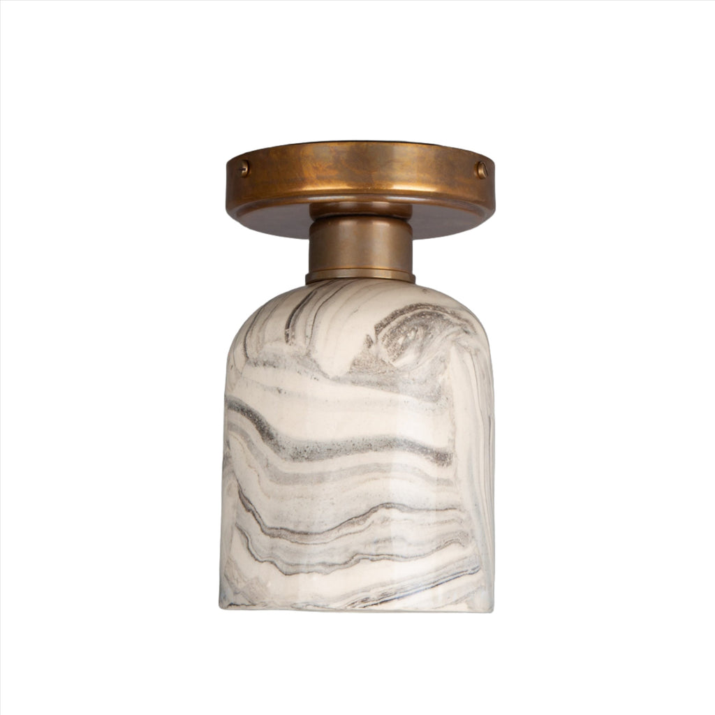 Osier Marbled Ceramic Flush Ceiling Light 11.5cm - Light House Co.