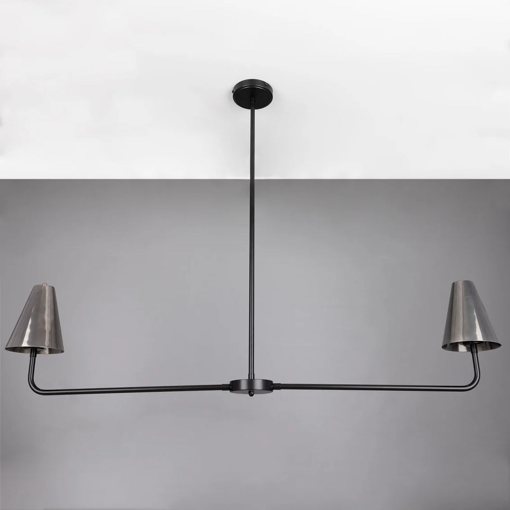 Riverton Black / Brass Minimalist Island Chandelier - Light House Co.