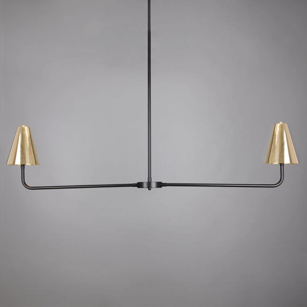 Riverton Black / Brass Minimalist Island Chandelier - Light House Co.