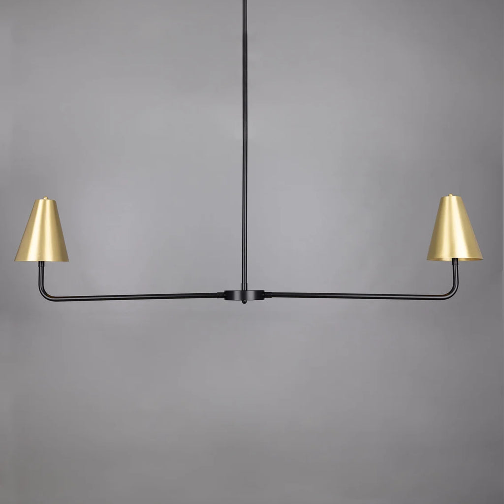 Riverton Black / Brass Minimalist Island Chandelier - Light House Co.