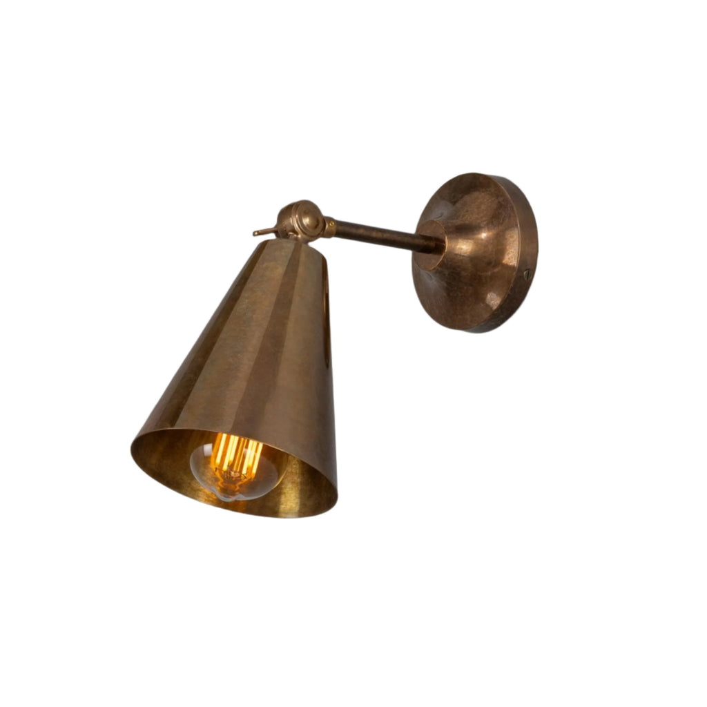 Moya Adjustable Brass Cone Wall Light - Light House Co.