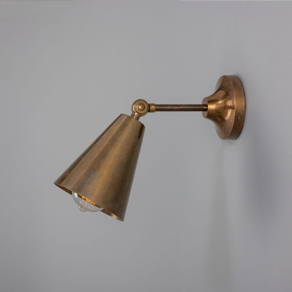 Moya Adjustable Brass Cone Wall Light - Light House Co.