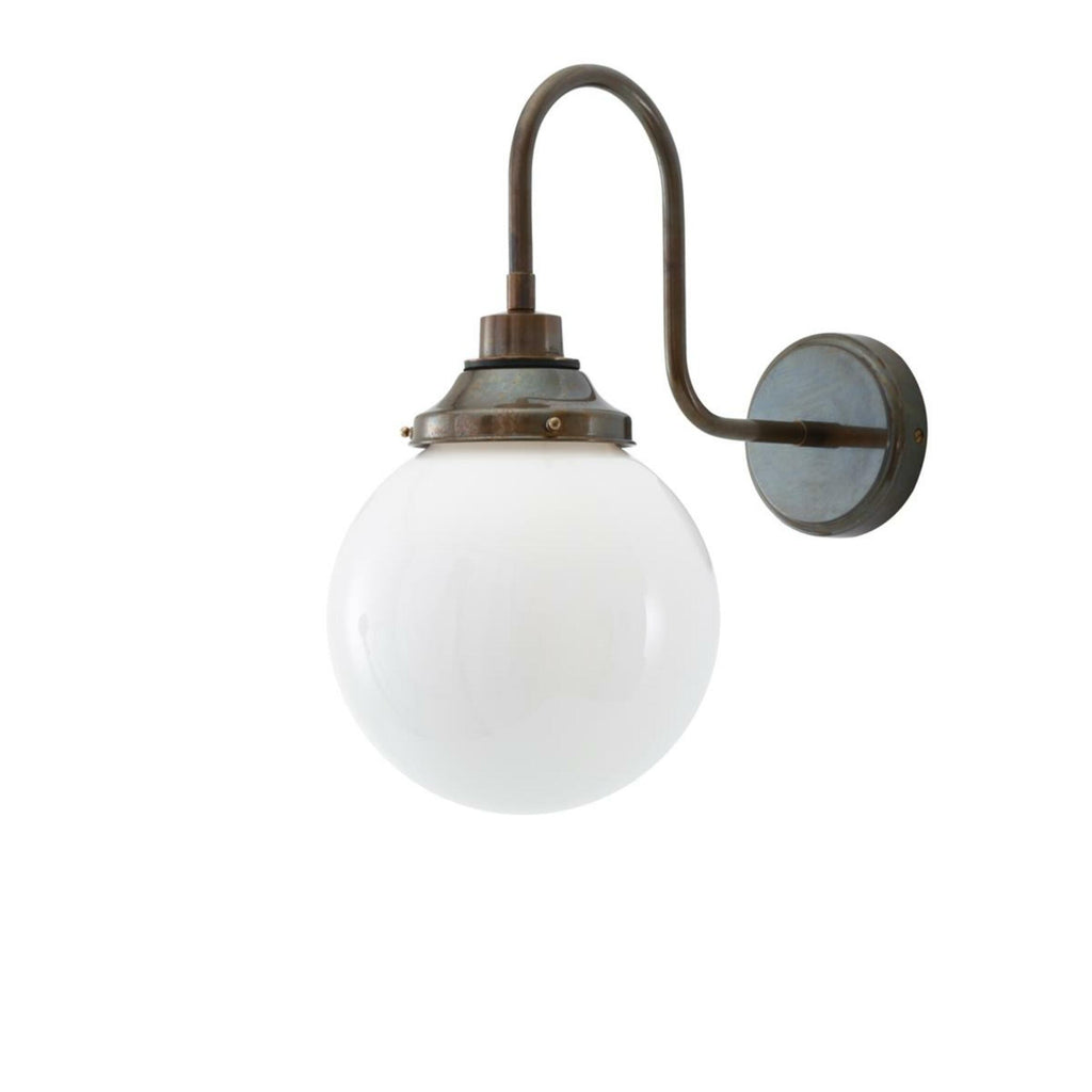 Pelagia Opal Globe Swan Neck Wall Light 7.9" IP44 - Light House Co.