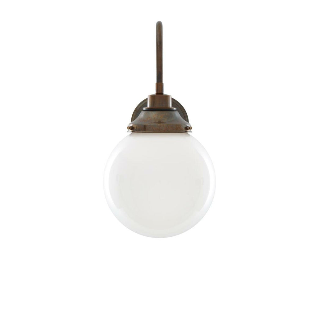 Pelagia Opal Globe Swan Neck Wall Light 7.9" IP44 - Light House Co.