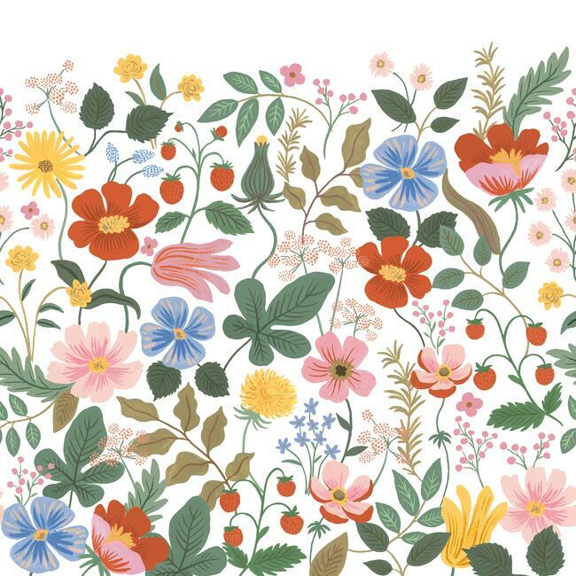 Strawberry Fields Premium Peel & Stick Wall Mural | Wall Mural | York Wallcoverings - Light House Co.
