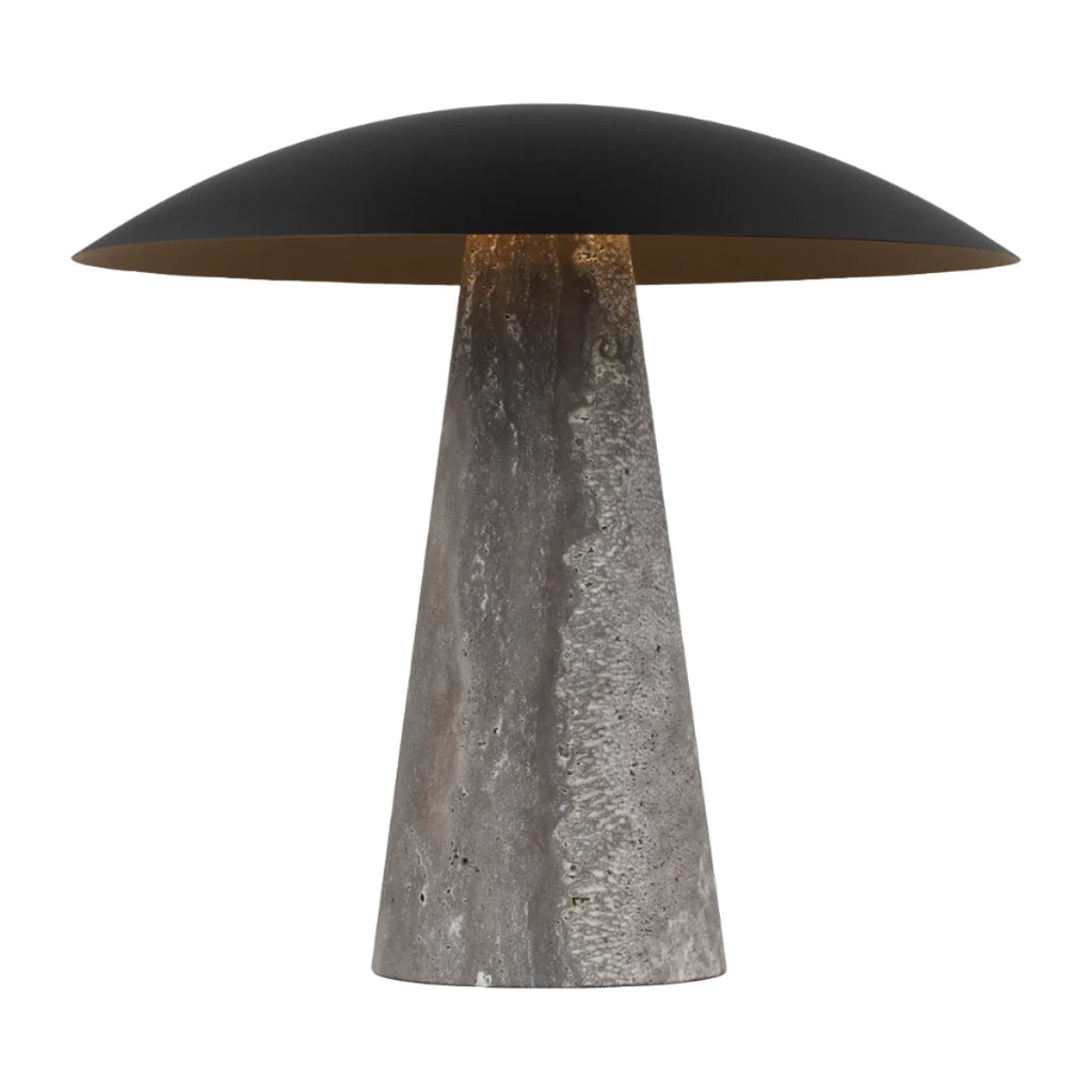 Aegis Medium Travertine Table Lamp - Light House Co.