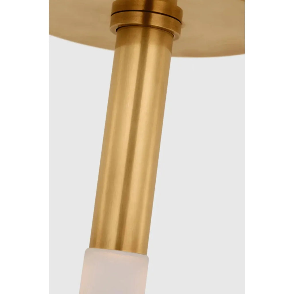 Rousseau Monopoint Flush Mount - Antique-Burnished Brass With Etched Crystal | Open Box - Light House Co.