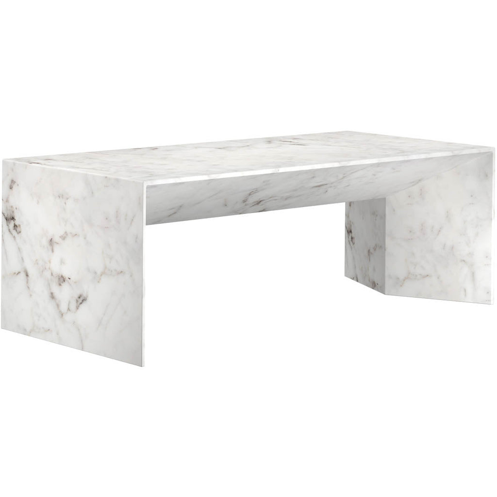 Nomad Coffee Table - Marble Look - White - Light House Co.