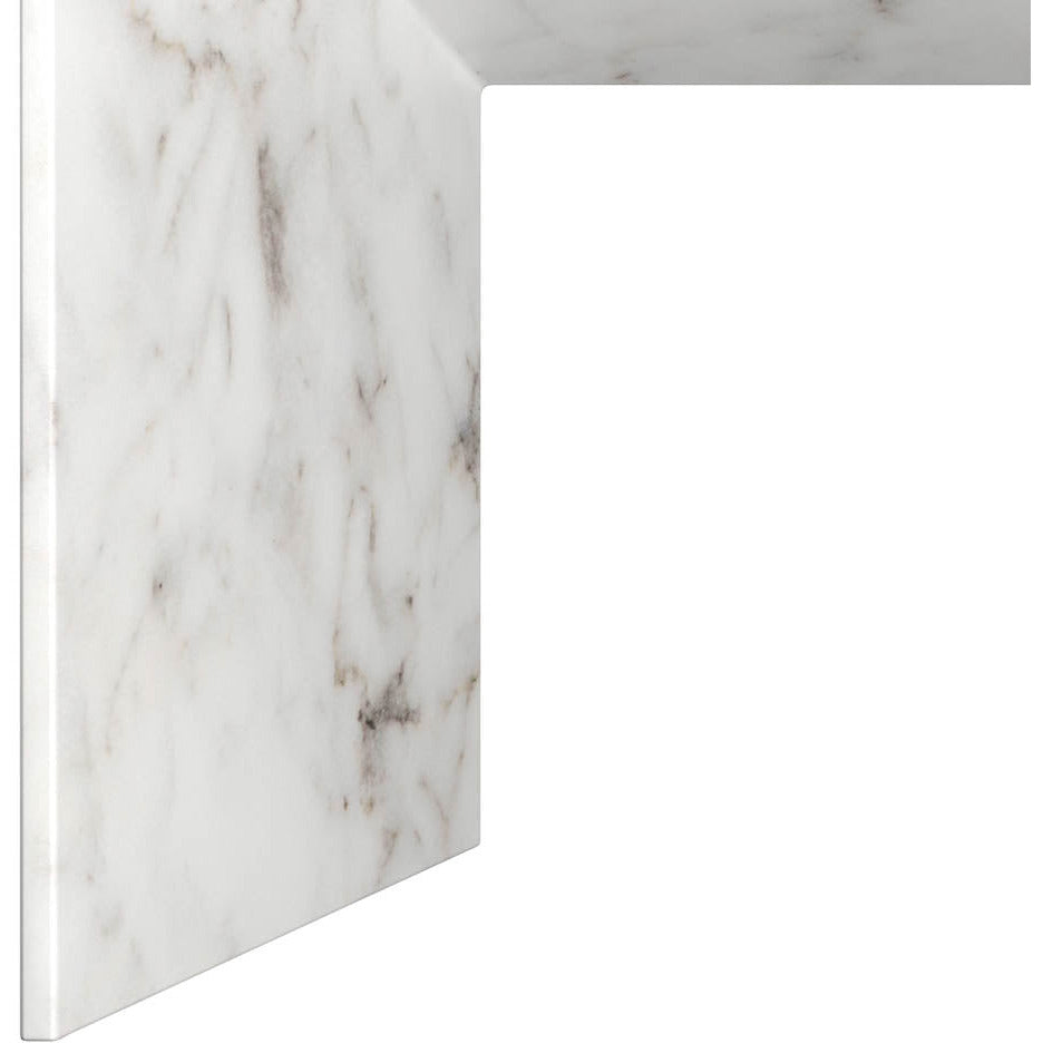 Nomad Coffee Table - Marble Look - White - Light House Co.