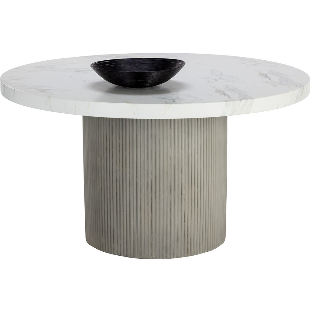 Nicolette Dining Table - Light Grey - Marble Look - Light House Co.