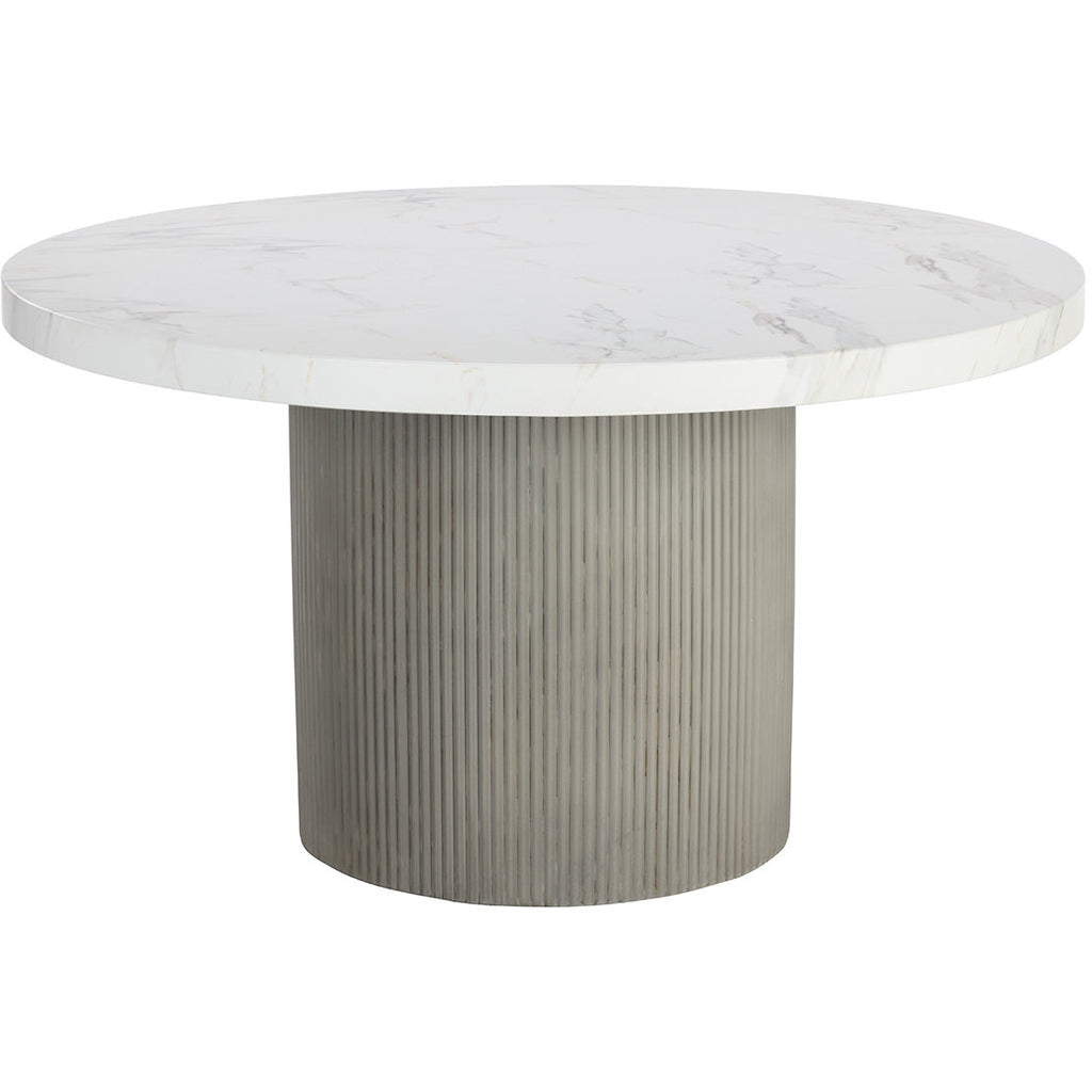 Nicolette Dining Table - Light Grey - Marble Look - Light House Co.