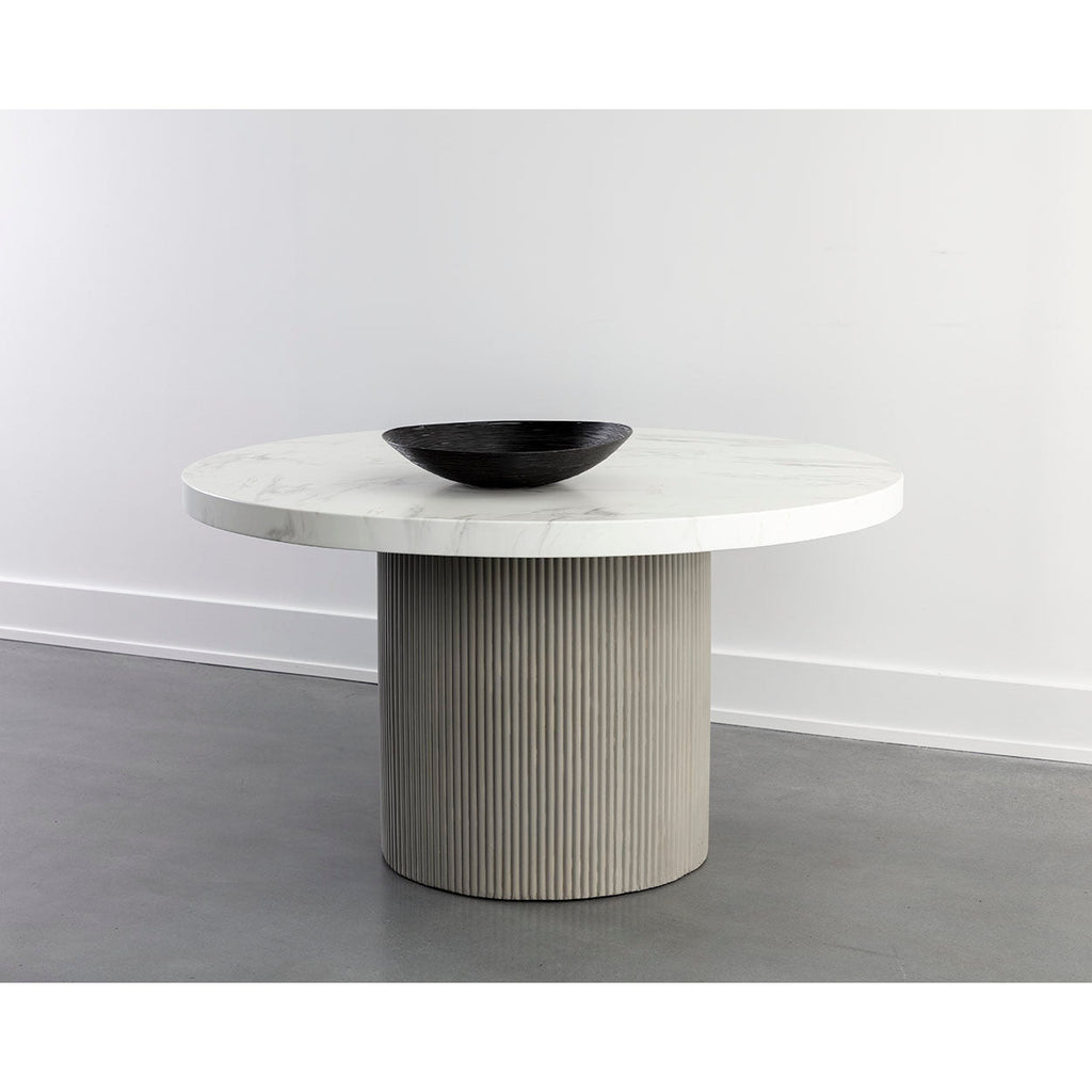 Nicolette Dining Table - Light Grey - Marble Look - Light House Co.