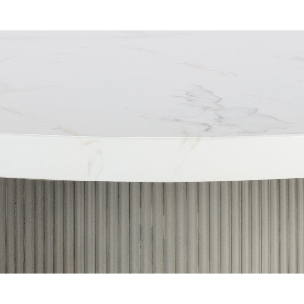 Nicolette Dining Table - Light Grey - Marble Look - Light House Co.
