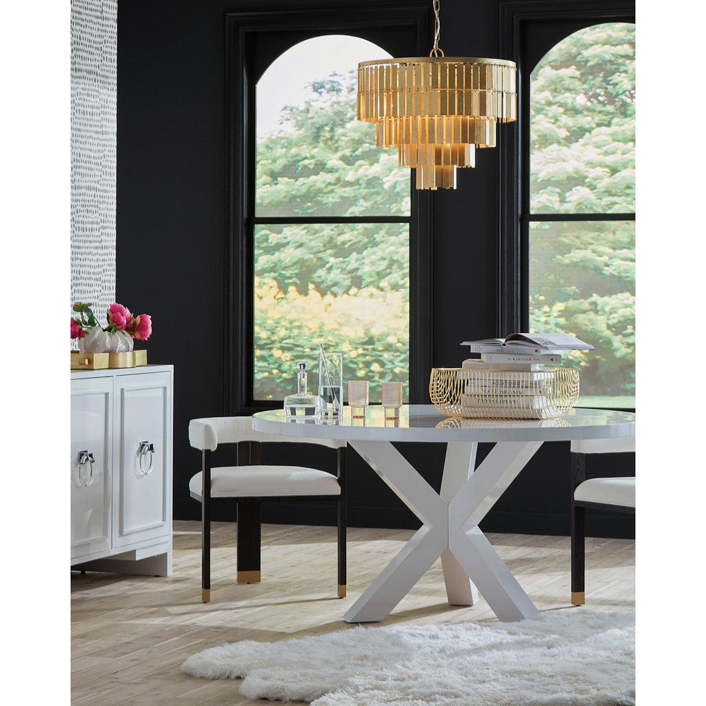 Braxton Dining Table - Glossy White Lacquer