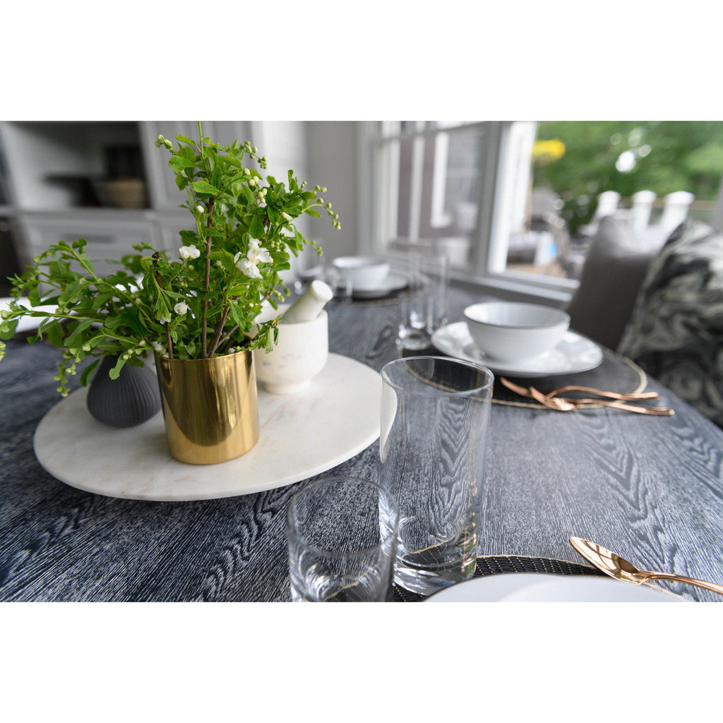 Preston Oval Dining Table - Black Cerused Oak