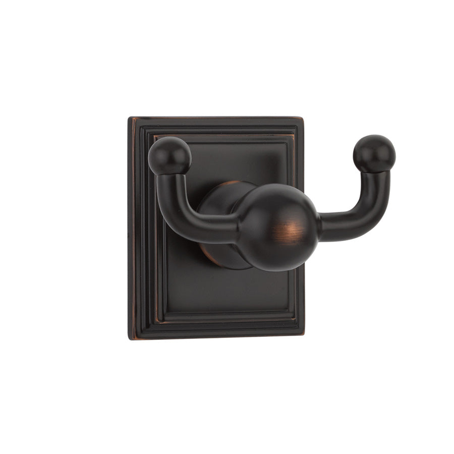 Traditional Brass Double Hook with Rosette - Light House Co.