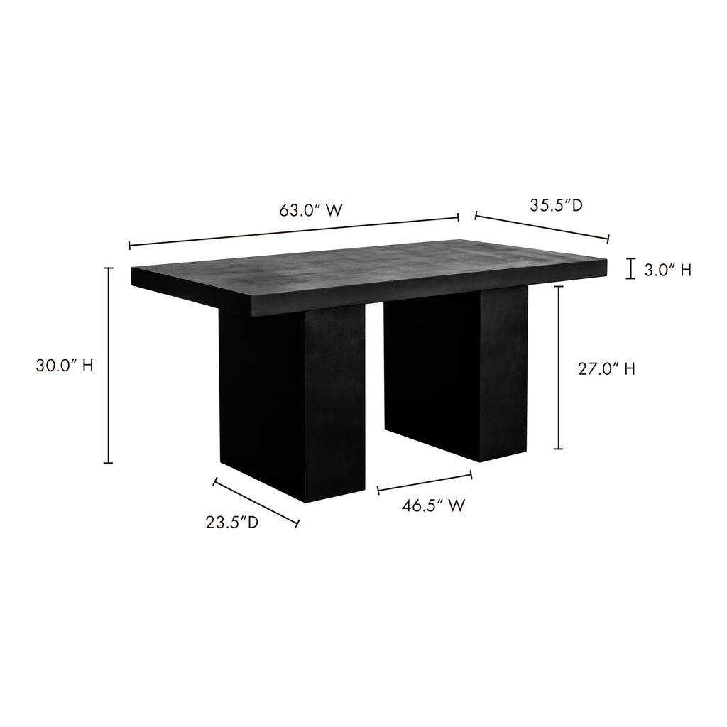Aura 2 Outdoor Dining Table Black - Light House Co.