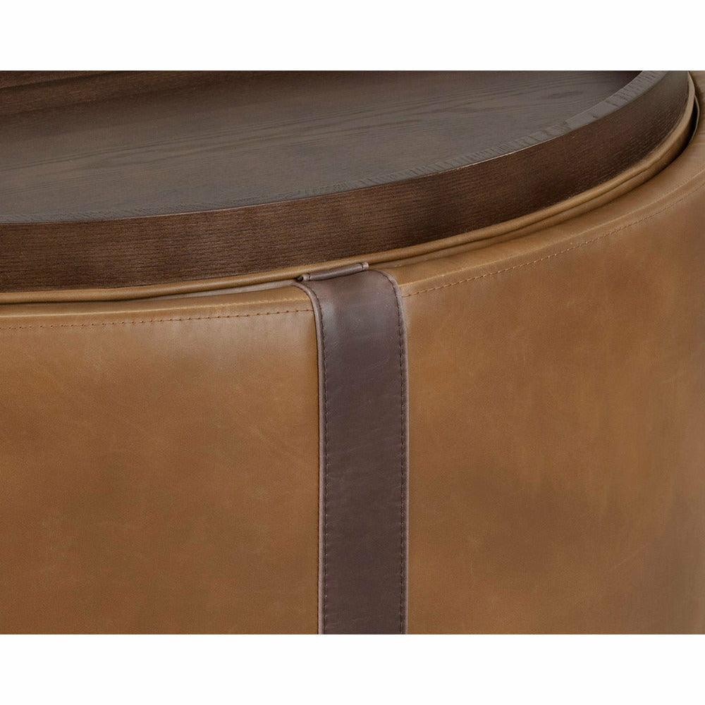 Borelli Wheeled Storage Ottoman - Tobacco Tan / Autumn Chestnut - Light House Co.
