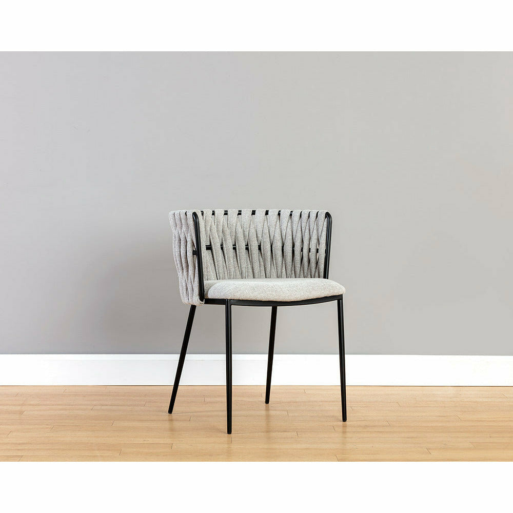 Sarai Dining Armchair - Belfast Heather Grey - Light House Co.