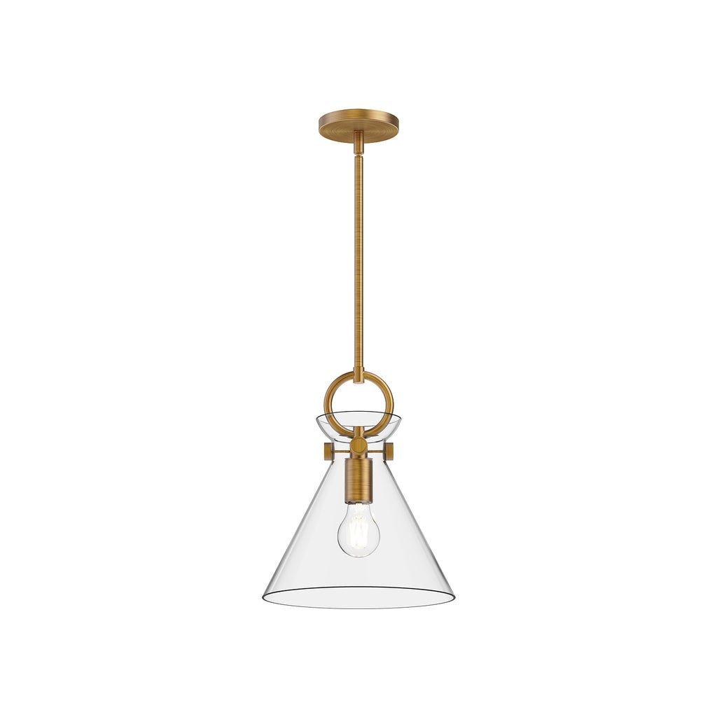 Emerson Glass Pendant - Small / Aged Gold Clear Glass | Open Box - Light House Co.
