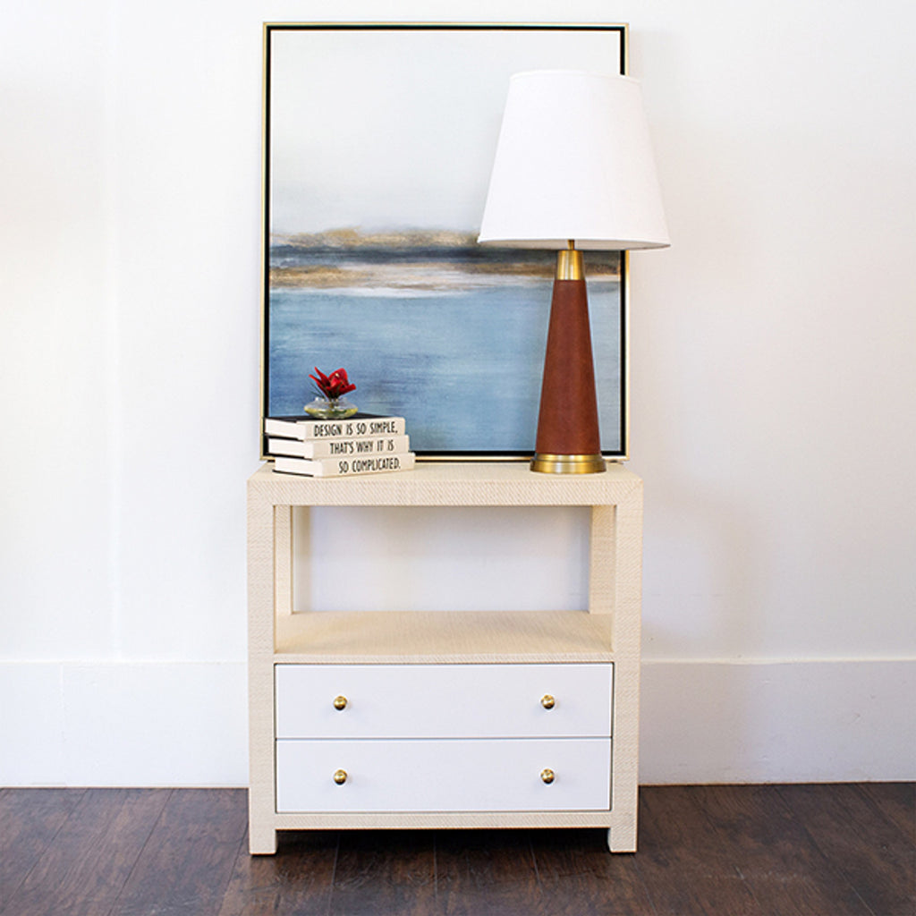 Louise Nightstand - Natural Grasscloth
