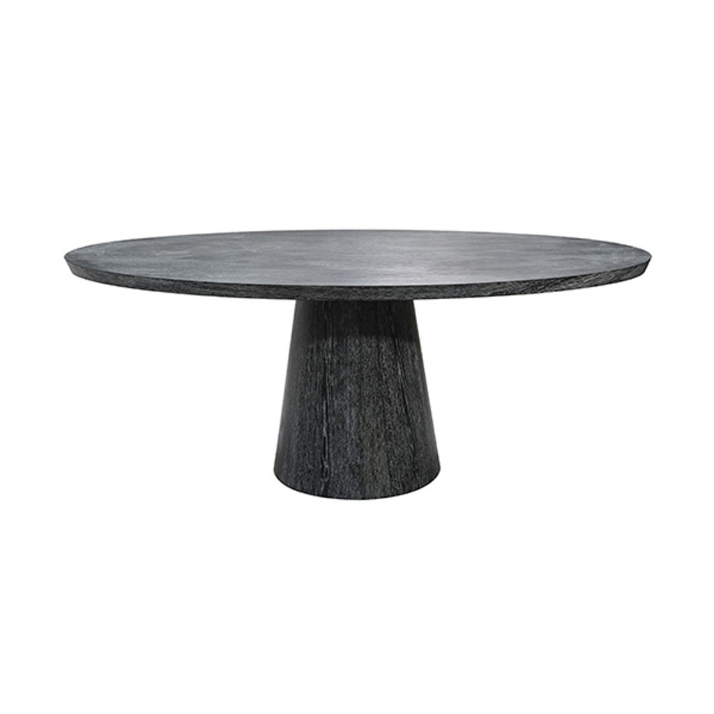 Preston Oval Dining Table - Black Cerused Oak
