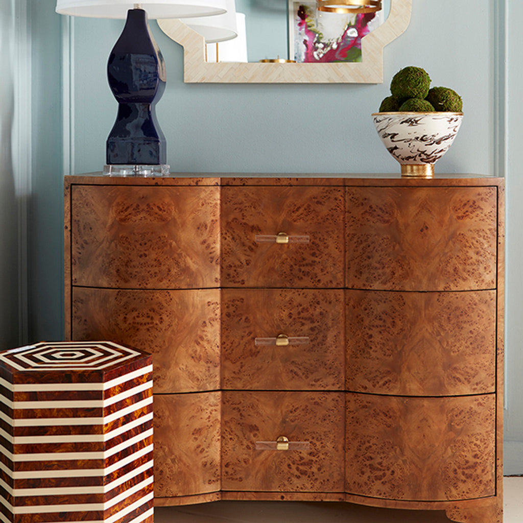 Dhule Cabinet - Dark Burl Wood