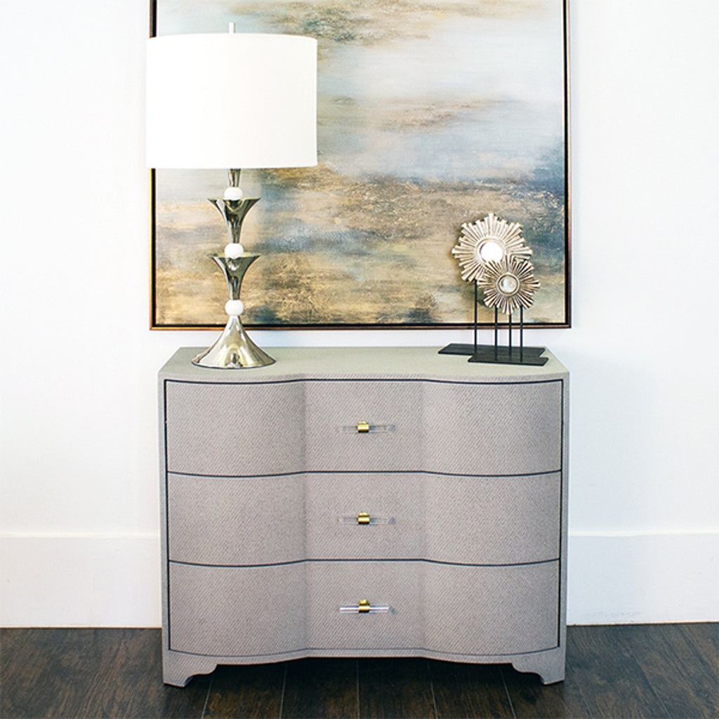 Dhule Cabinet - Grey Grasscloth