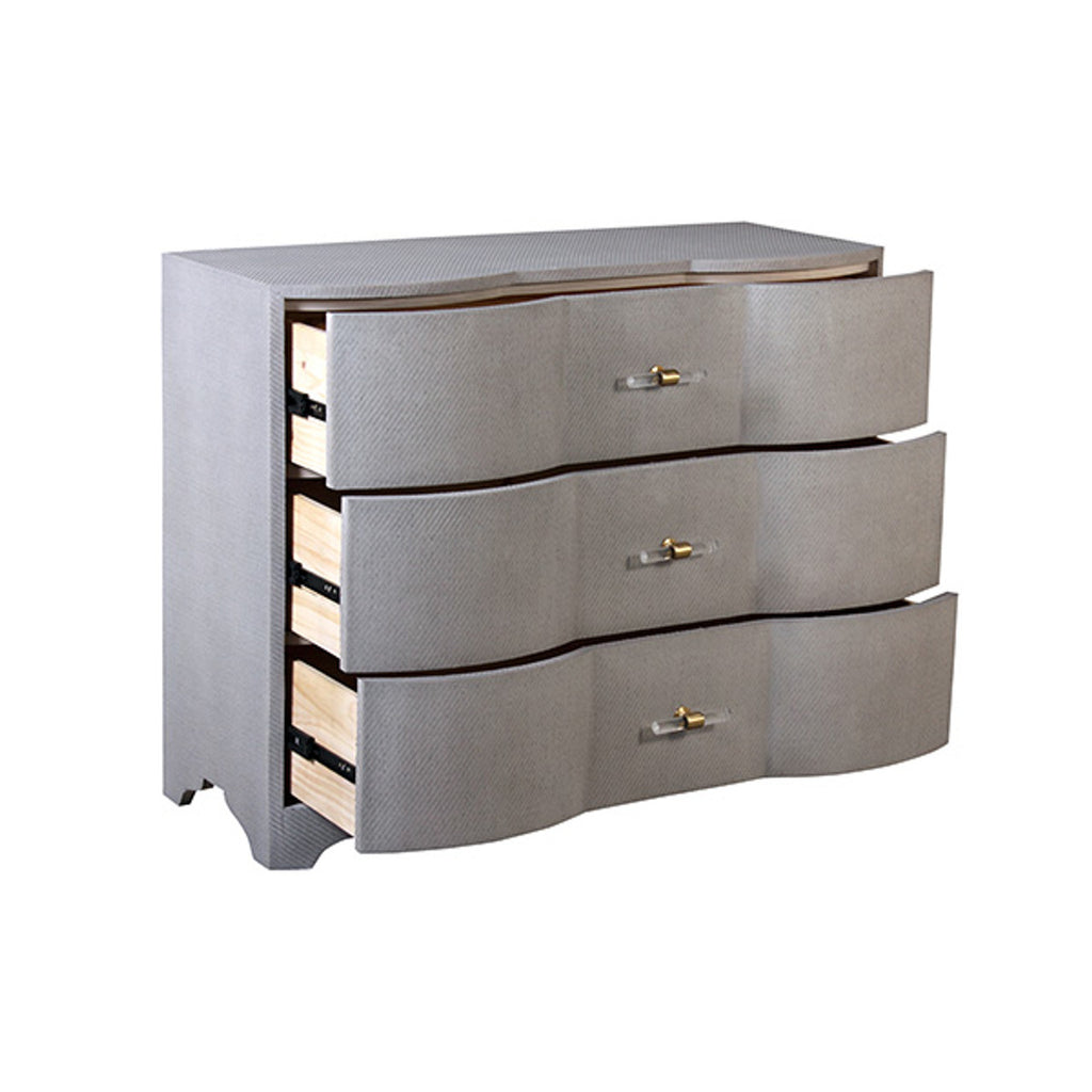 Dhule Cabinet - Grey Grasscloth