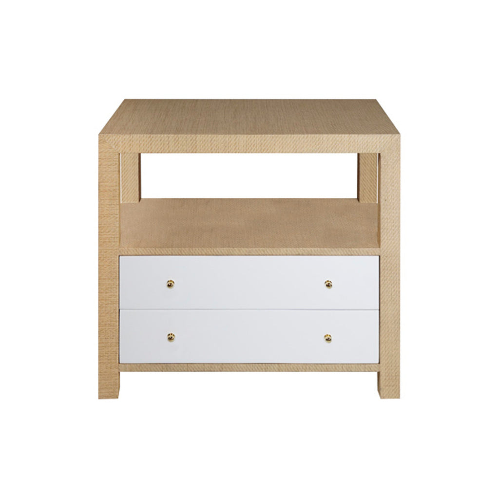 Louise Nightstand - Natural Grasscloth